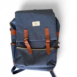 Stylish Blue and Tan Baby Bag